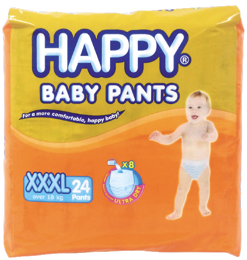 (Case) HAPPY BABY PANTS XXXL 24'S