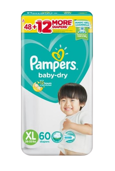 PAMPERS BDRY XL 60'S