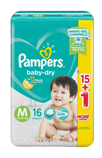 PAMPERS DRY M 16'S