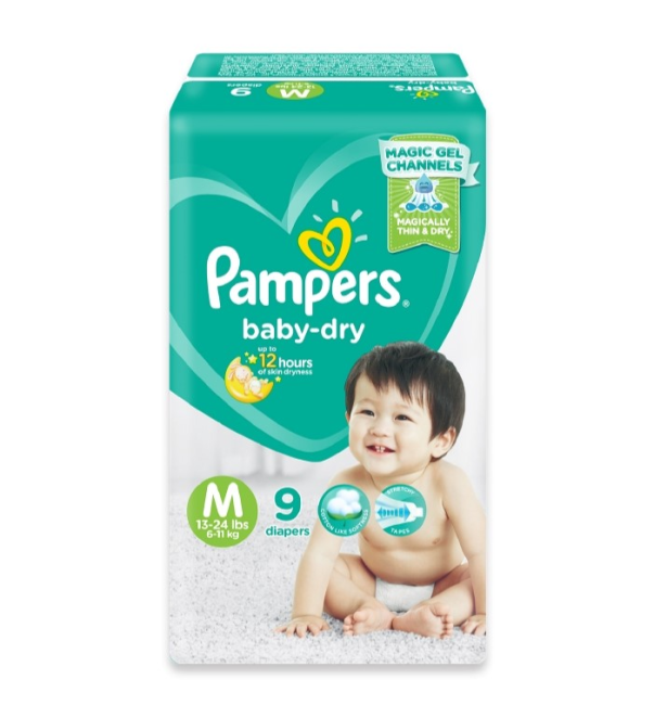 PAMPERS DRY M 9'S