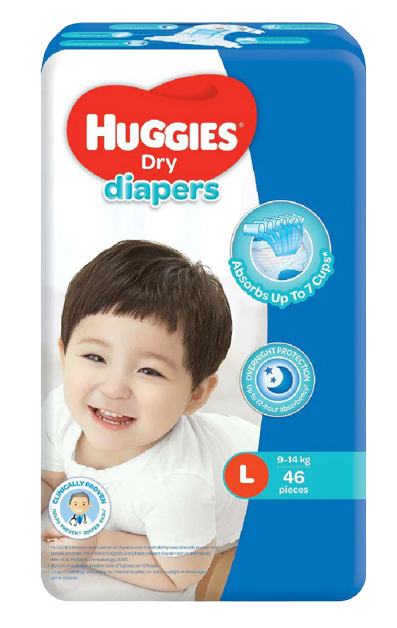 HUGGIES DRY DIAPERS LX46