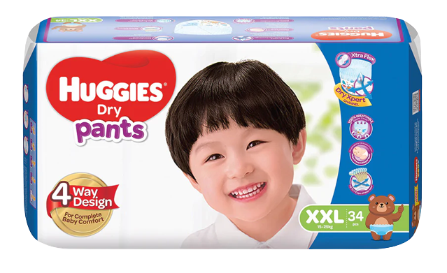 (Case) HUGGIES DRY XXL 34'S