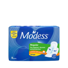 MODESS REG. COTTON W/WINGS GET 2'S LONG PADS