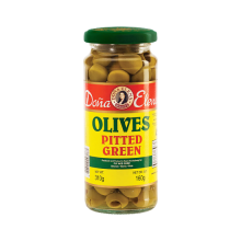 DE PITTED GREEN OLIVES 310G 000012